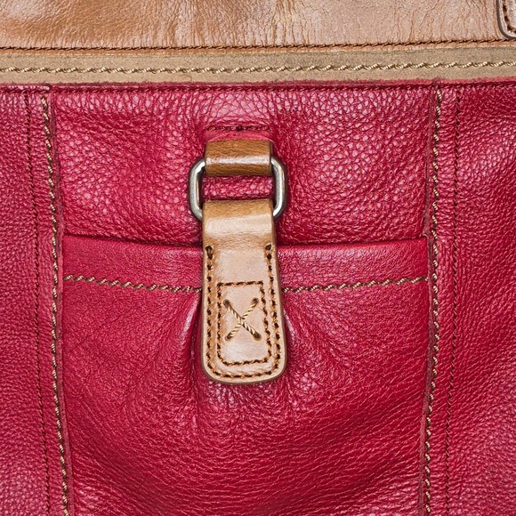 The Sak Kendra Cross Body Pebbled Leather Bag Purse Red Tan Classic Clean Small - Picture 2 of 14